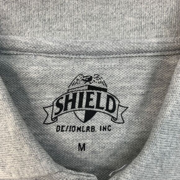 Shield Polo Shirt Mens M Medium Gray Cotton DesignLab Scotchgard Stain Proof - Picture 5 of 11